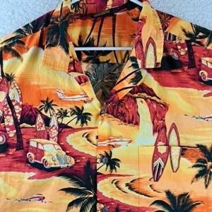 Royal Creations Men's XXXL Hawaiian Shirt Tropical Beach Surf Car Palm Tree